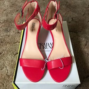 NIB Prabal Gurung for Target Red Wedge Sandals